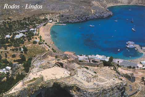 lindos acropolis and beach