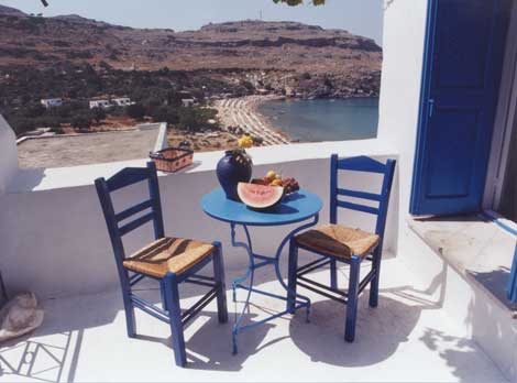 sea view from a house in lindos