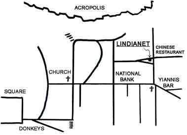 lindianet map - small map of lindos