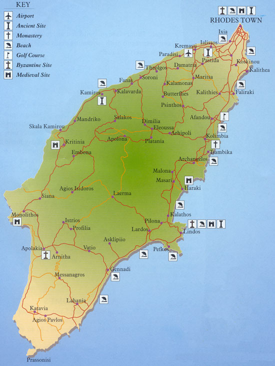 rhodes map 2 Rodos island map